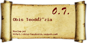 Obis Teodózia névjegykártya